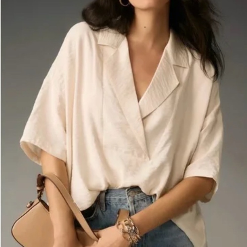 Anthropologie Cream Blouse